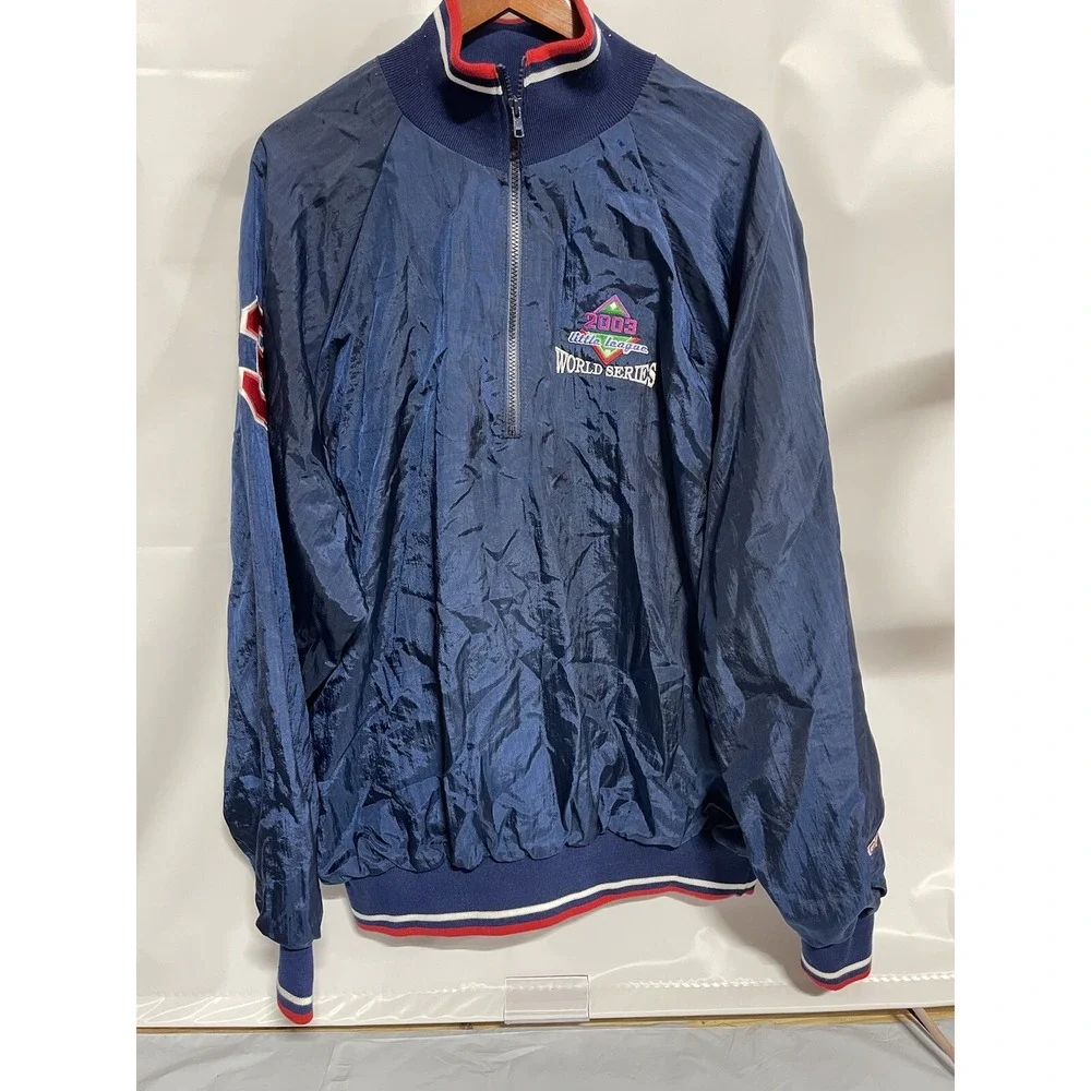 Vintage Little League World Series 2003 Jacket 2XL Blue 1/4 Zip +pos